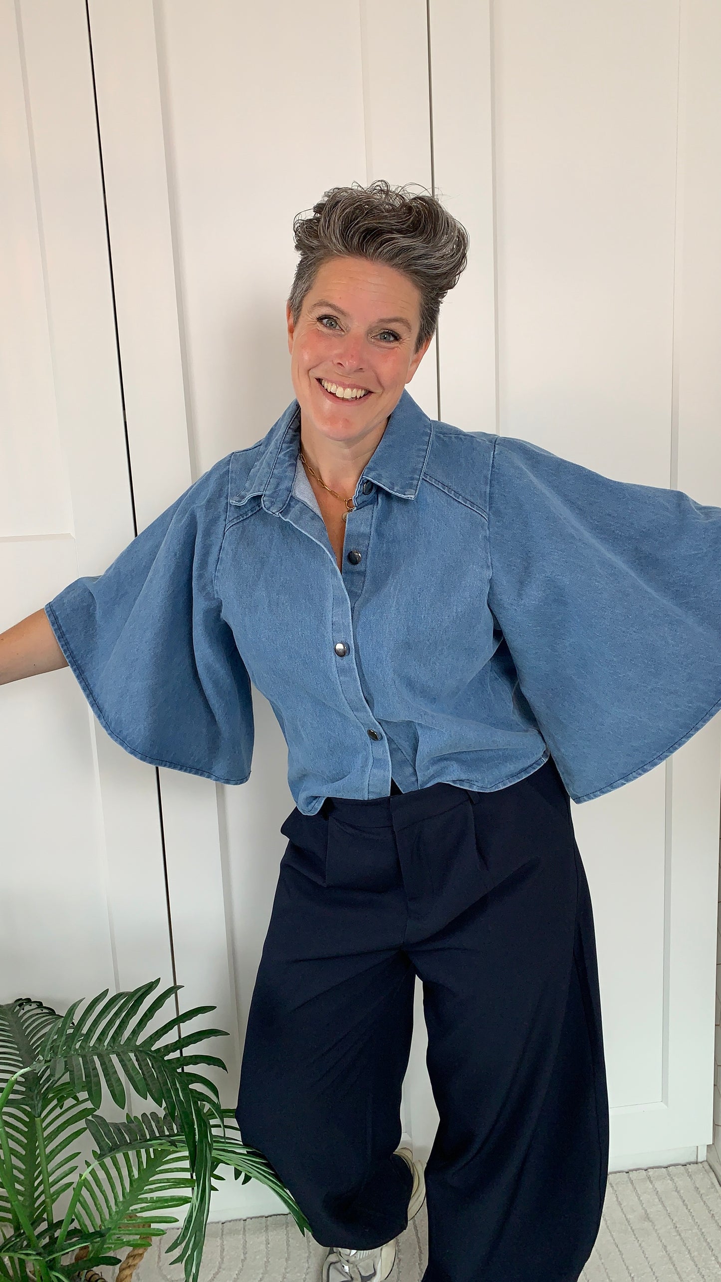 Spijker blouse Milou Ambika