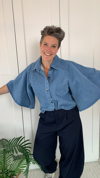Spijker blouse Milou Ambika