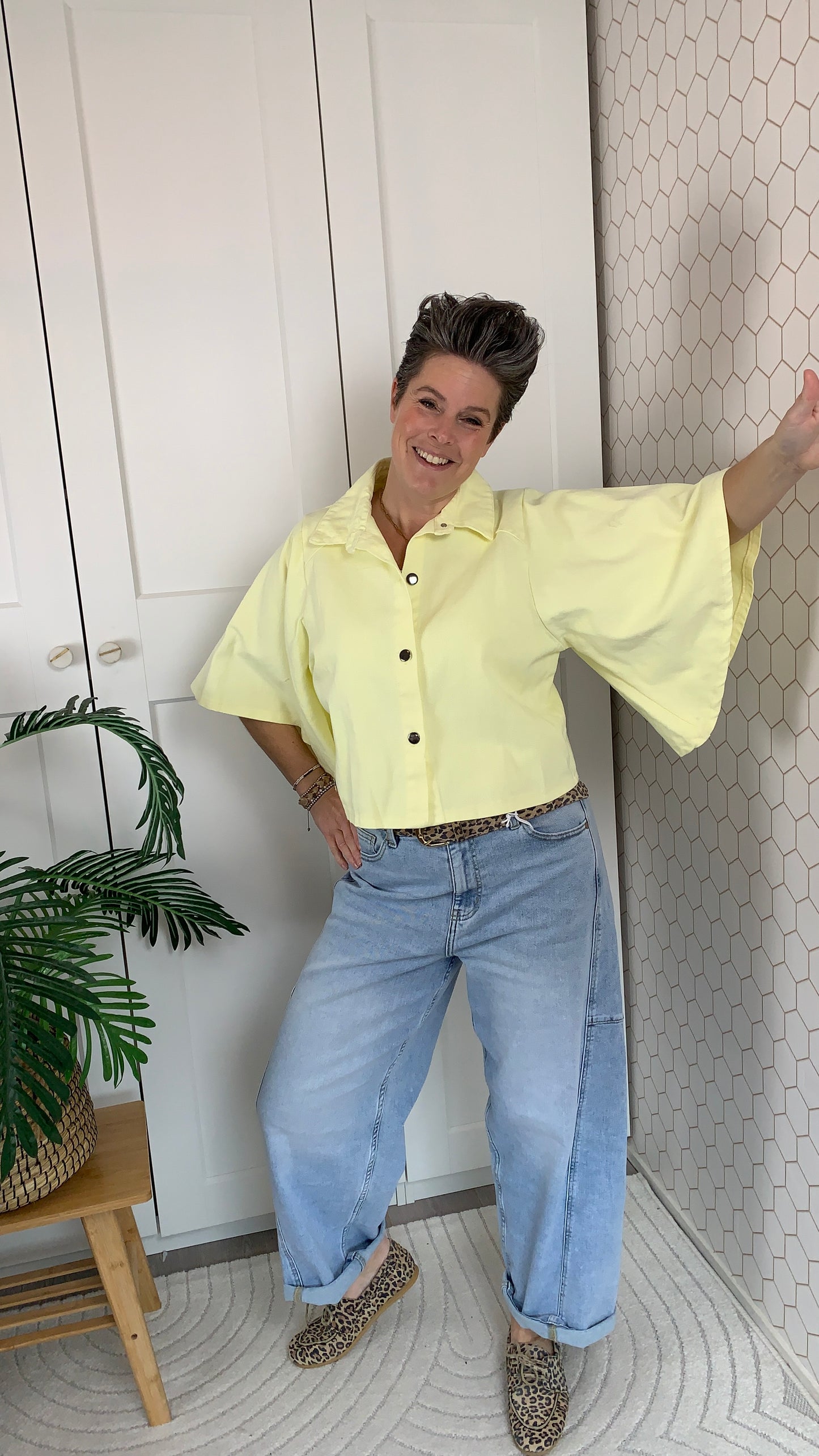 Spijker blouse Milou Ambika